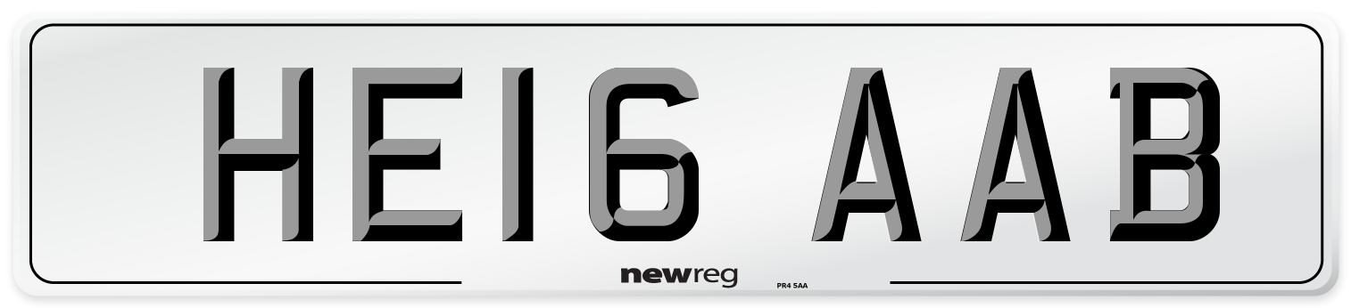 HE16 AAB Number Plate from New Reg